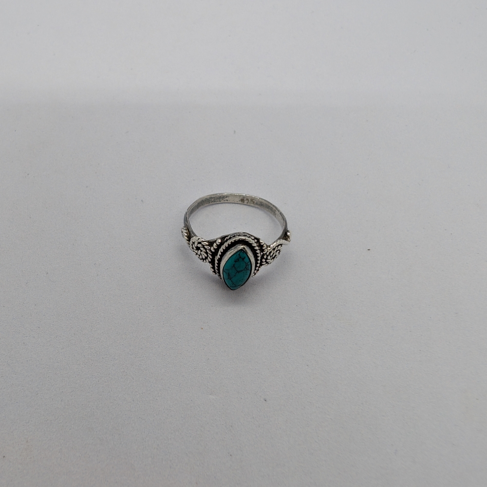 Turquoise Silver 925 Ring. Size 6.25 - Picture 6 of 10